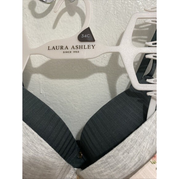 Laura Ashley Push Up Bra Women’s Comfort 3 Pack Size 34C Floral Gray Pink Lace - Picture 3 of 12